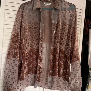 Sheer Brown Patterned women’s Shirt